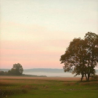 Needlegrid style, Midjourney V6.1: realistic landscape photograph of quiet dawn