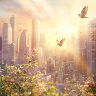 Chromapuppetism style, Midjourney V6.1: megacity with futuristic bioarchitecture