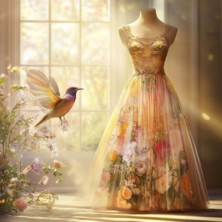Chromapuppetism style, Midjourney V6.1: haute-couture fashion outfit
