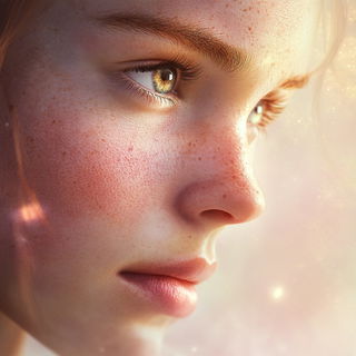 Chromapuppetism style, Midjourney V6.1: photographic portrait of female protagonist