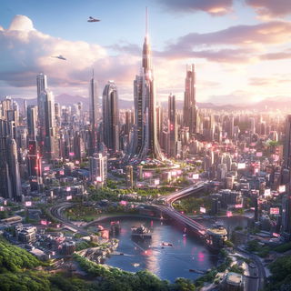 Celpaint Menagerie style, Midjourney V6.1: megacity with futuristic bioarchitecture
