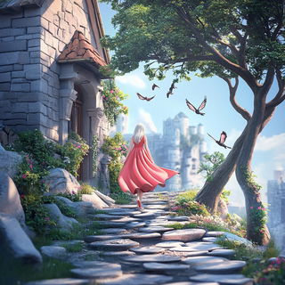 Celpaint Menagerie style, Midjourney V6.1: retro fairy-tale illustration