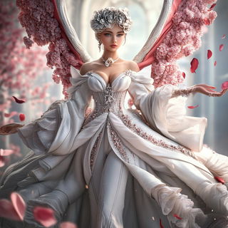 Celpaint Menagerie style, Midjourney V6.1: haute-couture fashion outfit