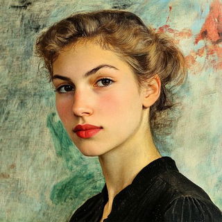 Palimask style, Midjourney V6.1: photographic portrait of female protagonist