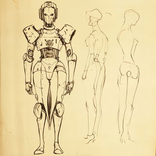 Umbrawick style, Midjourney V6.1: concept art character design of retropunk steam knight