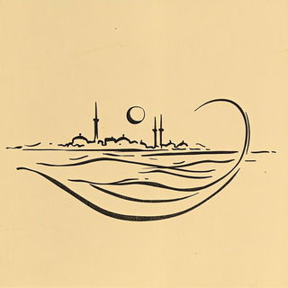 Umbrawick style, Midjourney V6.1: bold minimalist logo design for Istanbul city municipal services