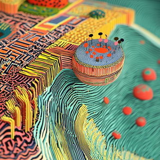 Peachscale Maquette style, Midjourney V6.1: abstract 3D render