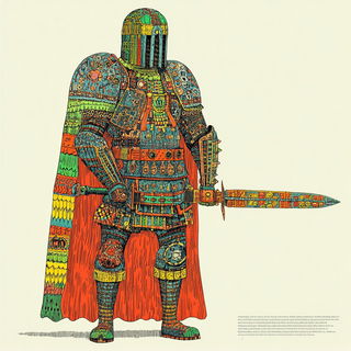 Peachscale Maquette style, Midjourney V6.1: concept art character design of retropunk steam knight