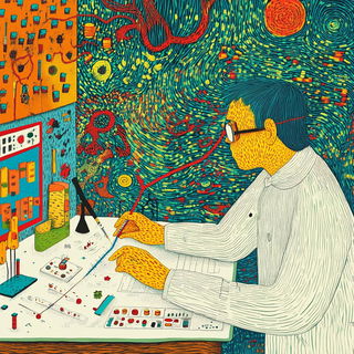 Peachscale Maquette style, Midjourney V6.1: editorial illustration for popular scientific magazine cover