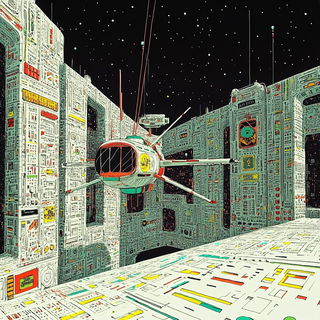 Peachscale Maquette style, Midjourney V6.1: cinematic shot from sci-fi movie