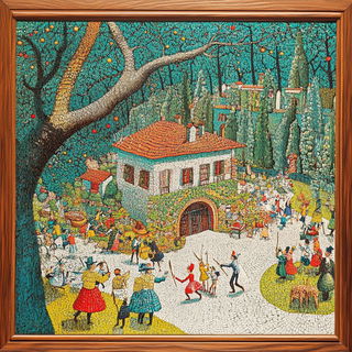 Peachscale Maquette style, Midjourney V6.1: classical 18th-century oil painting