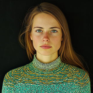 Peachscale Maquette style, Midjourney V6.1: photographic portrait of female protagonist