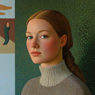 Tealwind Expeditionary style, Midjourney V6.1: photographic portrait of female protagonist