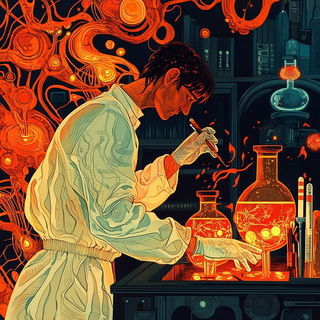 Citadel of Flat Light style, Midjourney V6.1: editorial illustration for popular scientific magazine cover