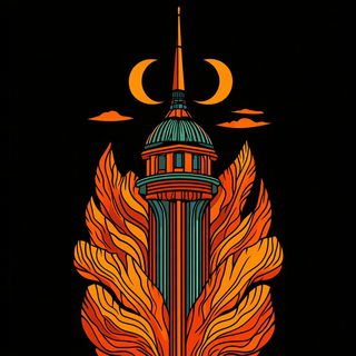 Citadel of Flat Light style, Midjourney V6.1: bold minimalist logo design for Istanbul city municipal services