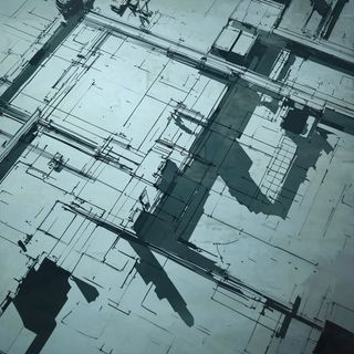 Fluoromercantile style, Midjourney V6.1: technical infrastructure blueprint schematics