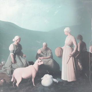 Mushroom Hatching style, Midjourney V6.1: classical 18th-century oil painting