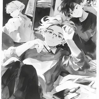 Atelier Vitriform style, Midjourney V6.1: black-and-white manga comic strip