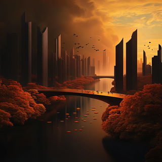 Cypresscel style, Midjourney V6.1: megacity with futuristic bioarchitecture