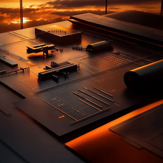 Cypresscel style, Midjourney V6.1: technical infrastructure blueprint schematics