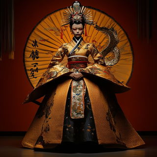 Sakura Railframe style, Midjourney V6.1: haute-couture fashion outfit
