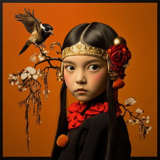 Sakura Railframe style, Midjourney V6.1: traditional folk art