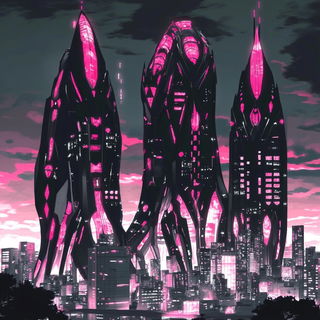 Pastoral Scaleweaving style, Midjourney V6.1: megacity with futuristic bioarchitecture