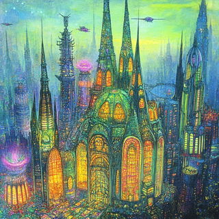 Coleoptera Gridwork style, Midjourney V6.1: megacity with futuristic bioarchitecture