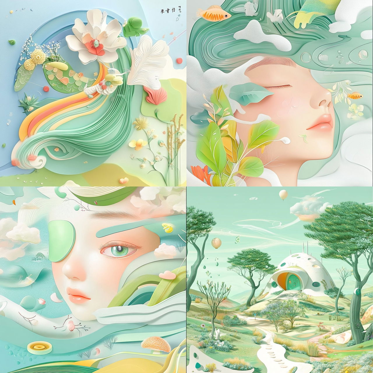 Cloudgarden Chromafolk style, Midjourney V6.1, render 1 of 4