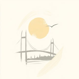 Hatchbone style, Midjourney V6.1: bold minimalist logo design for Istanbul city municipal services