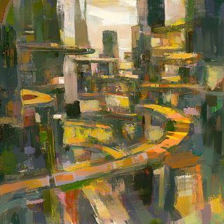 Nebulafair style, Midjourney V6.1: megacity with futuristic bioarchitecture
