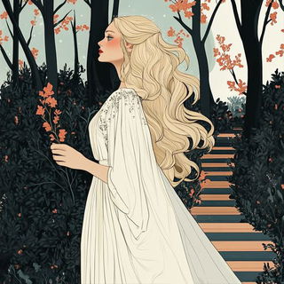 Blackplate Specimenary style, Midjourney V6.1: retro fairy-tale illustration