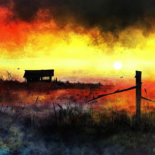 Atelier Halftone Kestrel style, Midjourney V6.1: realistic landscape photograph of quiet dawn