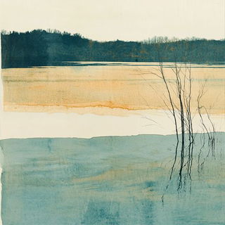 Cameflora style, Midjourney V6.1: realistic landscape photograph of quiet dawn