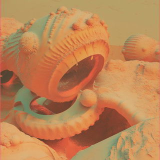 Petalchromia style, Midjourney V6.1: abstract 3D render