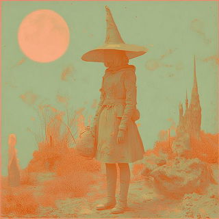 Petalchromia style, Midjourney V6.1: retro fairy-tale illustration