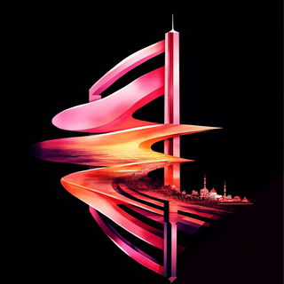 Sunsphere Cataclasm style, Midjourney V6.1: bold minimalist logo design for Istanbul city municipal services