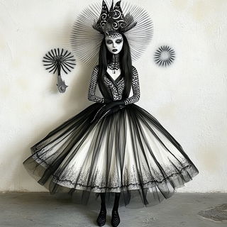 Citrus Orthogonals style, Midjourney V6.1: haute-couture fashion outfit