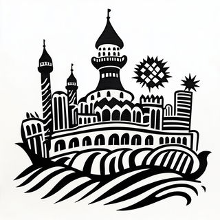 Citrus Orthogonals style, Midjourney V6.1: bold minimalist logo design for Istanbul city municipal services