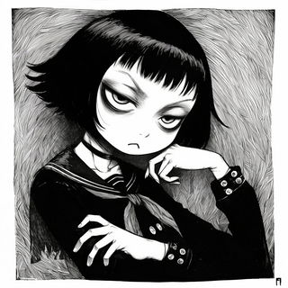 Citrus Orthogonals style, Midjourney V6.1: black-and-white manga comic strip
