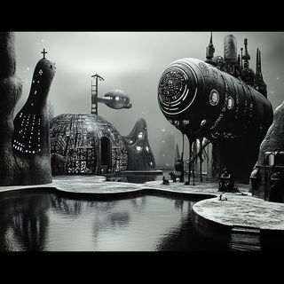 Citrus Orthogonals style, Midjourney V6.1: cinematic shot from sci-fi movie