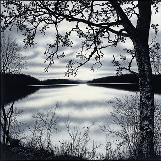 Citrus Orthogonals style, Midjourney V6.1: realistic landscape photograph of quiet dawn