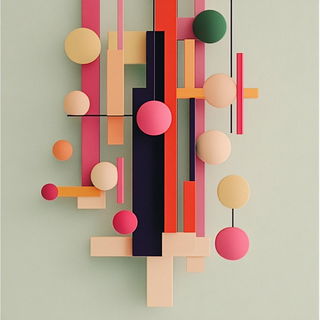 Tealithic style, Midjourney V6.1: abstract 3D render