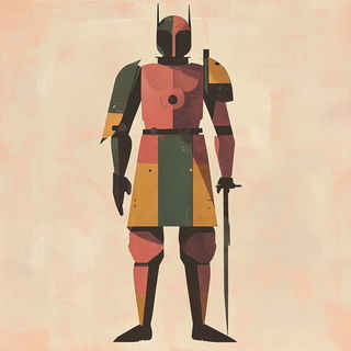 Tealithic style, Midjourney V6.1: concept art character design of retropunk steam knight