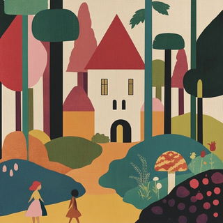 Tealithic style, Midjourney V6.1: retro fairy-tale illustration