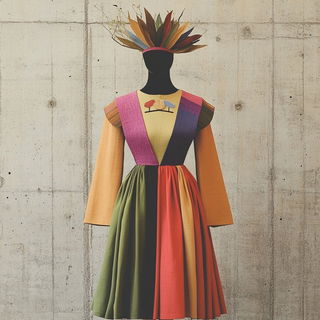 Tealithic style, Midjourney V6.1: haute-couture fashion outfit