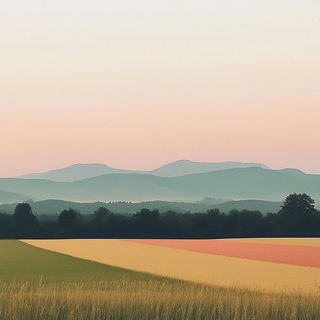 Tealithic style, Midjourney V6.1: realistic landscape photograph of quiet dawn