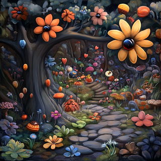Berryglyphica style, Midjourney V6.1: traditional folk art