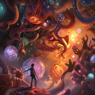 Berryglyphica style, Midjourney V6.1: editorial illustration for popular scientific magazine cover