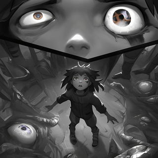 Berryglyphica style, Midjourney V6.1: black-and-white manga comic strip
